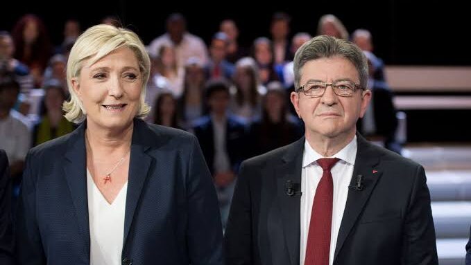 Una encuesta ubica a Marine Le Pen y Jean-Luc Mélenchon al frente de la carrera presidencial en Francia